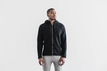 Nobull Arctic Zip-up Men's Jackets Black | Australia (IK9230)